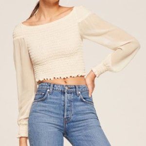 Reformation Cream Crop Top